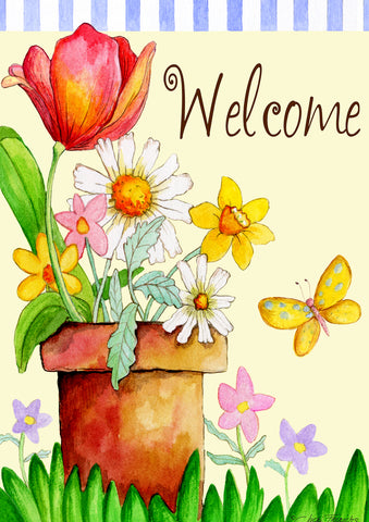 Potted Welcome House Flag Image