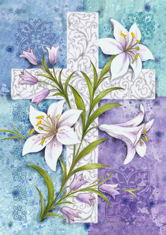 Easter Lilies House Flag Image