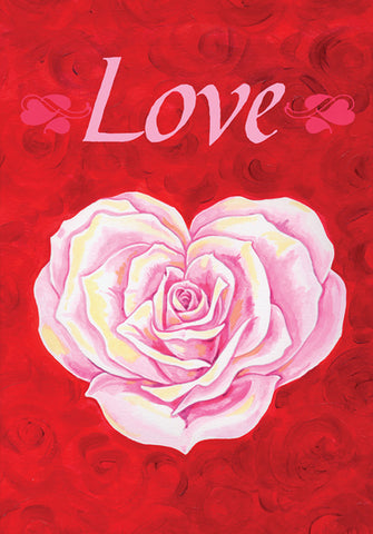 Heart Rose Double Sided House Flag Image