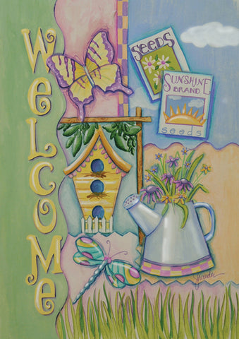 Blooming Garden House Flag Image