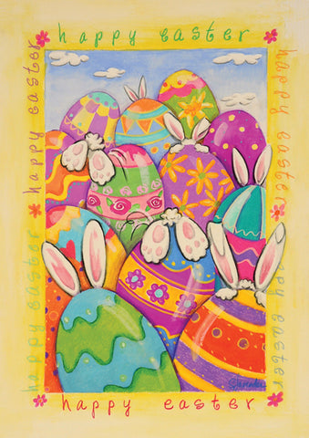 Peek-A-Boo Bunny Garden Flag Image