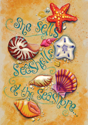 She Sells Sea Shells Garden Flag Image