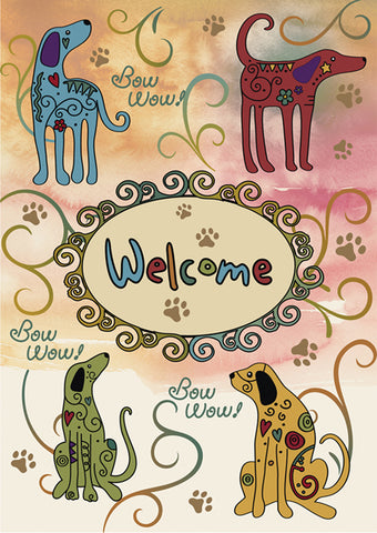 Bow Wow Welcome House Flag Image