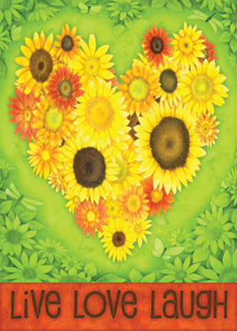 Sunflower Heart Garden Flag Image
