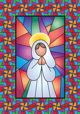 Stained Glass Angel House Flag Image