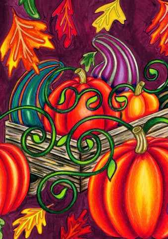 Fall Gourds Garden Flag Image