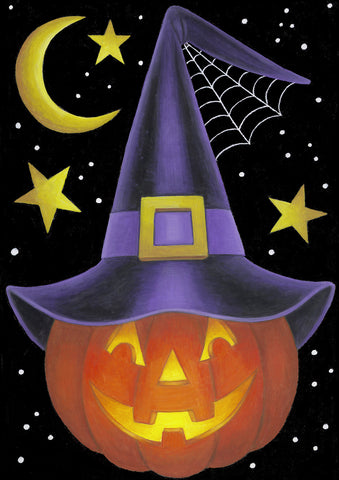 Witch Pumpkin Garden Flag Image