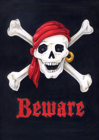 Beware Double Sided House Flag Image