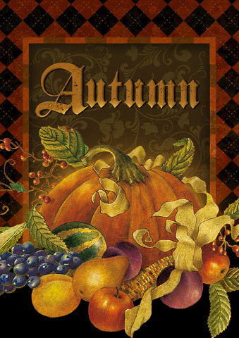 Autumn Argyle Garden Flag Image