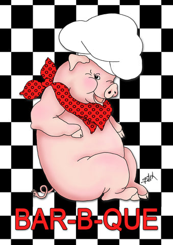 BBQ Pig House Flag Image
