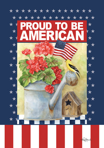 Proud To Be American Double Sided House Flag Image