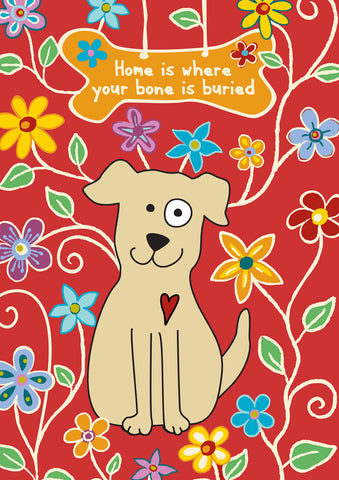 Dog Bone- Red Garden Flag Image