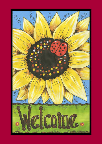 Sunflower Lady Garden Flag Image