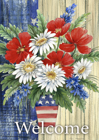 Patriotic Bouquet Garden Flag Image