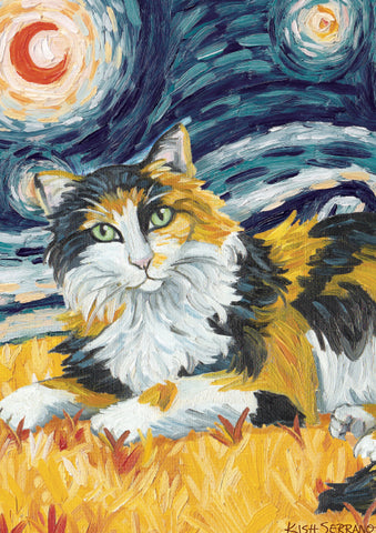 Van Meow- Calico Kitty Garden Flag Image
