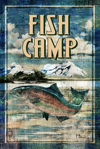 Fish Camp Garden Flag Image