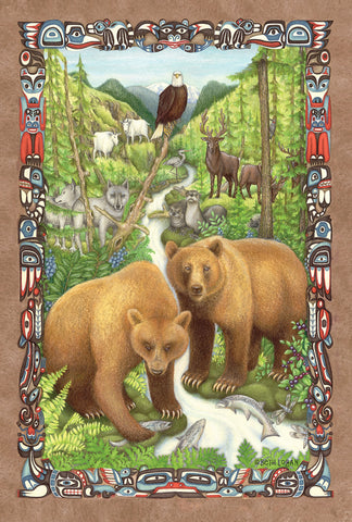 Grizzly Bear Wilderness Garden Flag Image
