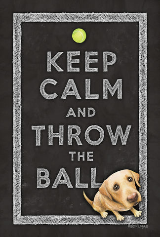 Keep Calm And Throw The Ball Double Sided House Flag Image