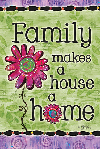 Family Home Double Sided House Flag Image