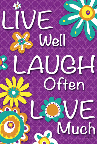 Live Laugh Love Double Sided House Flag Image
