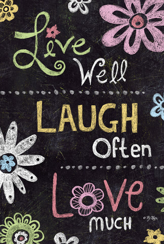 Live Laugh Love Chalkboard Double Sided Garden Flag Image