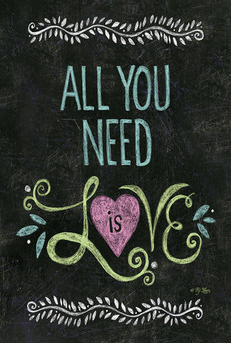All You Need Is Love Chalkboard Double Sided House Flag Image