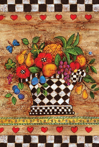 Checkerboard Bouquet Garden Flag Image