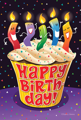 Happy Birthday Cupcake House Flag Image