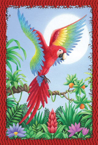 Jungle Macaw Garden Flag Image
