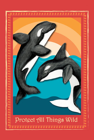 Protect Orcas Garden Flag Image