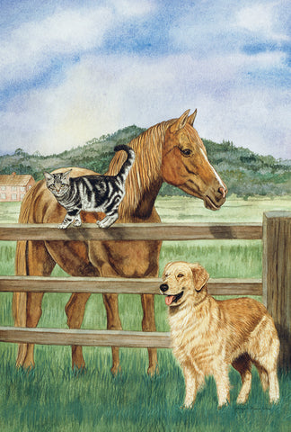 Pets Of A Pasture House Flag Image