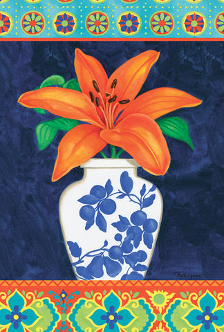 China Vase Lily House Flag Image