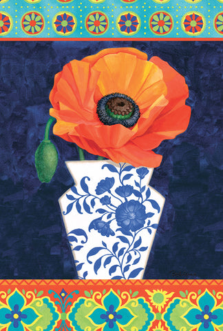 China Vase Poppy Garden Flag Image