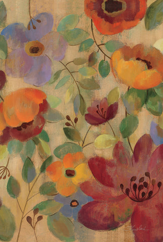 Oil Painted Poppies And Lilies Garden Flag Image