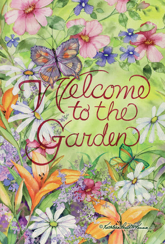 Welcome To The Garden House Flag Image