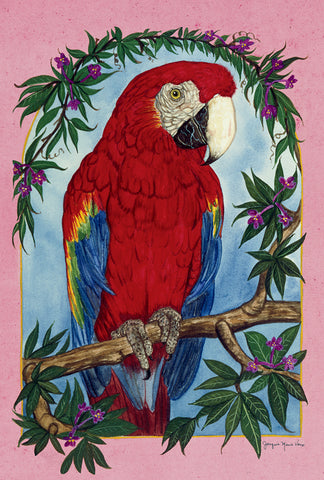 Parrot Perch House Flag Image