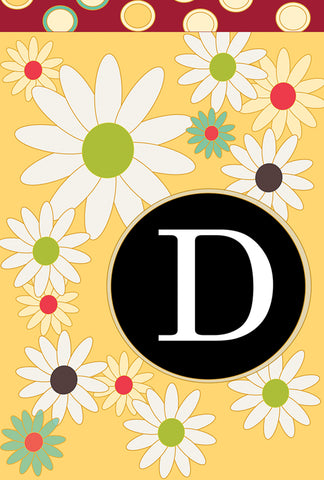 Floral Monogram-D Garden Flag Image