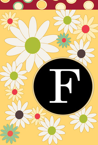 Floral Monogram-F House Flag Image
