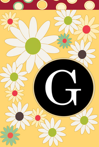 Floral Monogram-G House Flag Image