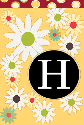 Floral Monogram-H House Flag Image