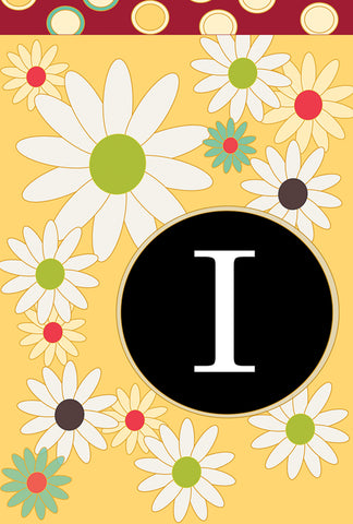 Floral Monogram-I Garden Flag Image