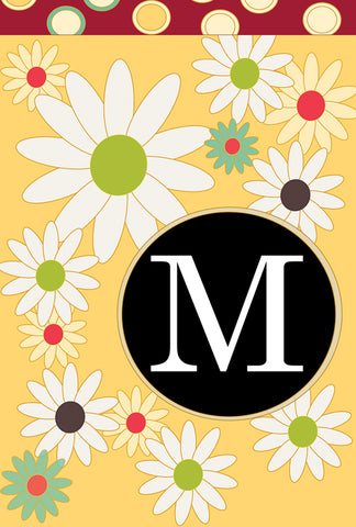 Floral Monogram-M House Flag Image