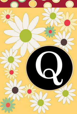 Floral Monogram-Q Garden Flag Image