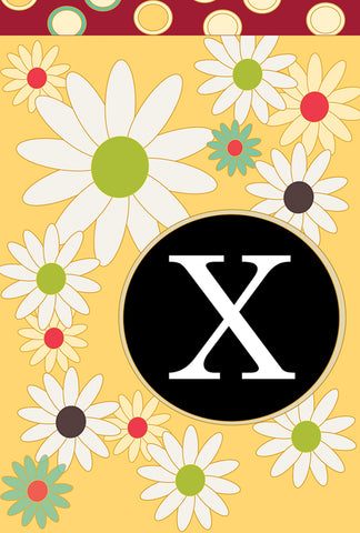 Floral Monogram-X Garden Flag Image