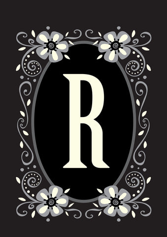 Classic Monogram-R Garden Flag Image