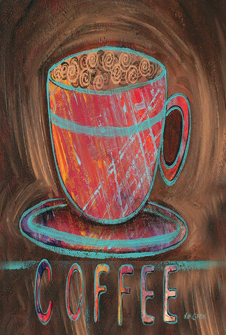 Oil Pastel Coffee Cup Garden Flag Image