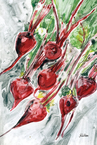 Watercolor Beets House Flag Image