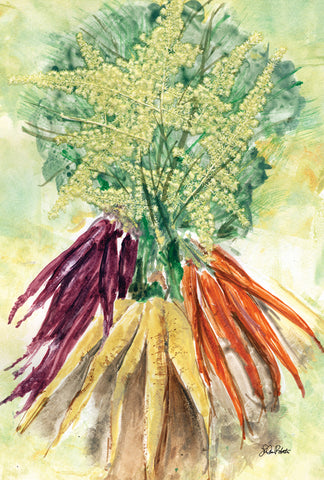 Watercolor Carrots Garden Flag Image