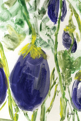 Watercolor Eggplants Garden Flag Image