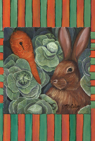 Late For A Date Bunny Garden Flag Image